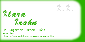 klara krohn business card